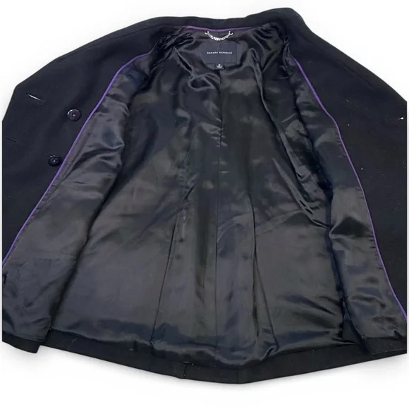Banana Republic Women’s Medium Black Pea Coat - Picture 4 of 9